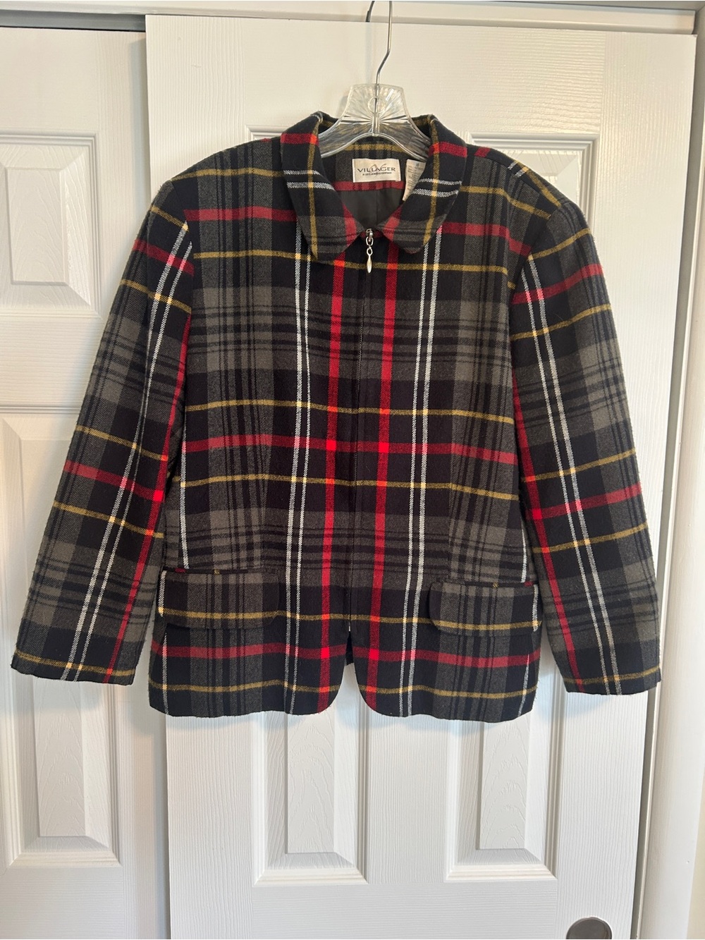Vintage Liz Claiborne Villager Plaid Jacket - Plus Size Mid-size 16